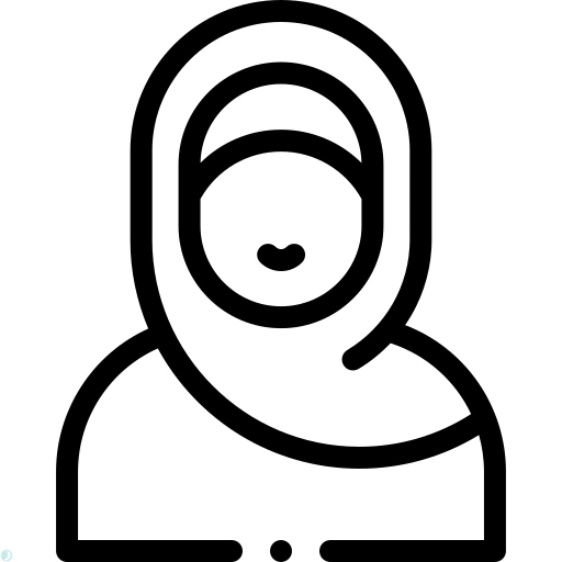 دانلود آیکون حجاب (استایل خطی مشکی) با فرمت PNG