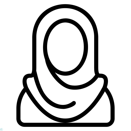 دانلود آیکون حجاب (استایل خطی مشکی) با فرمت PNG