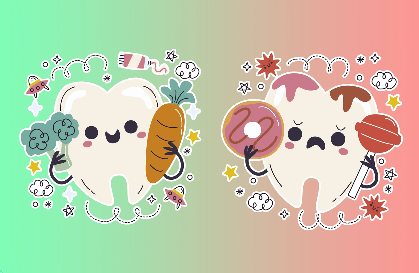 10 غذایی که به سلامت دندان‌ها کمک می‌کنند (و 10 غذایی که بهتر است پرهیز شود)