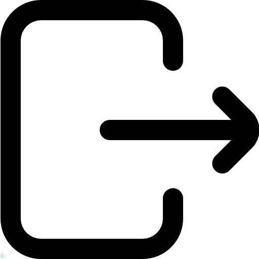 دانلود آیکون خروج (استایل خطی مشکی) با فرمت PNG