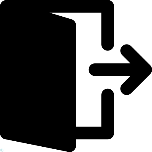 دانلود آیکون خروج (استایل توپر مشکی) با فرمت PNG