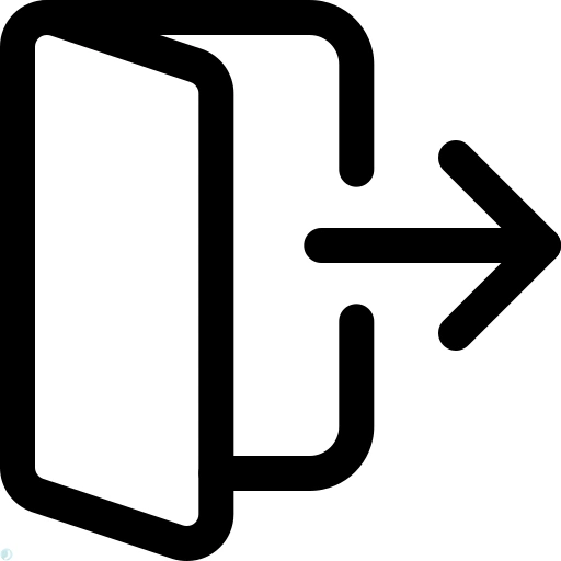 دانلود آیکون خروج (استایل خطی مشکی) با فرمت PNG