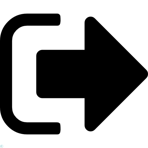 دانلود آیکون خروج (استایل توپر مشکی) با فرمت PNG