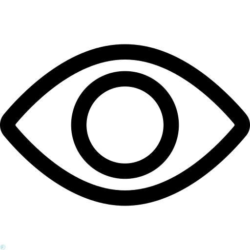 دانلود آیکون چشم (استایل خطی مشکی) با فرمت PNG