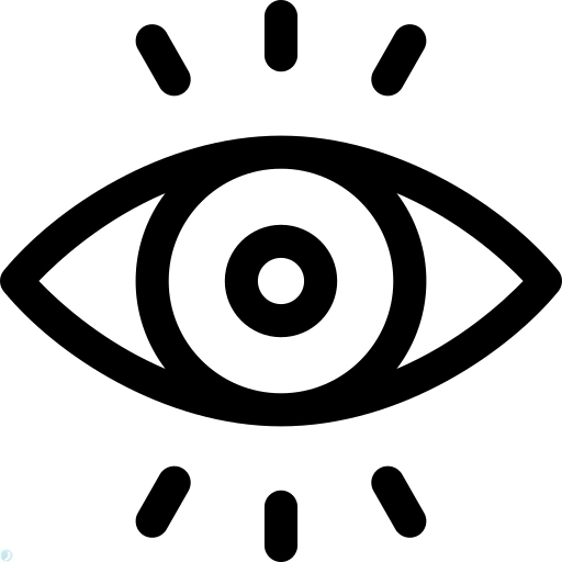 دانلود آیکون چشم (استایل خطی مشکی) با فرمت PNG