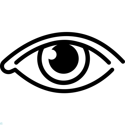 دانلود آیکون چشم (استایل خطی مشکی) با فرمت PNG