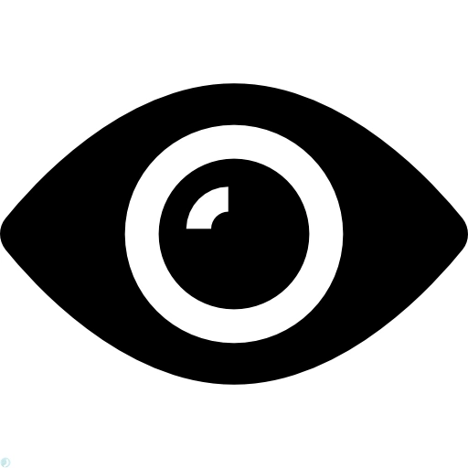 دانلود آیکون چشم (استایل توپر مشکی) با فرمت PNG