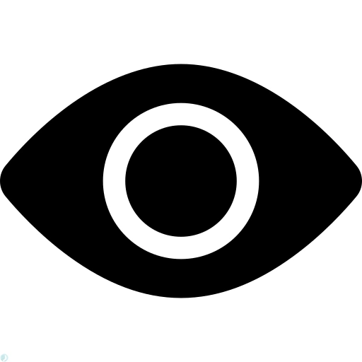 دانلود آیکون چشم (استایل توپر مشکی) با فرمت PNG