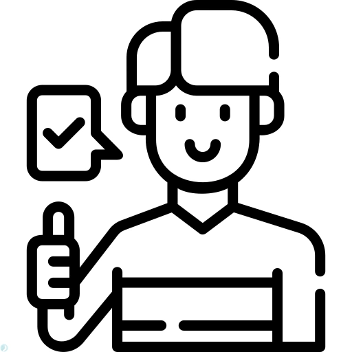 دانلود آیکون رضایت (استایل خطی مشکی) با فرمت PNG