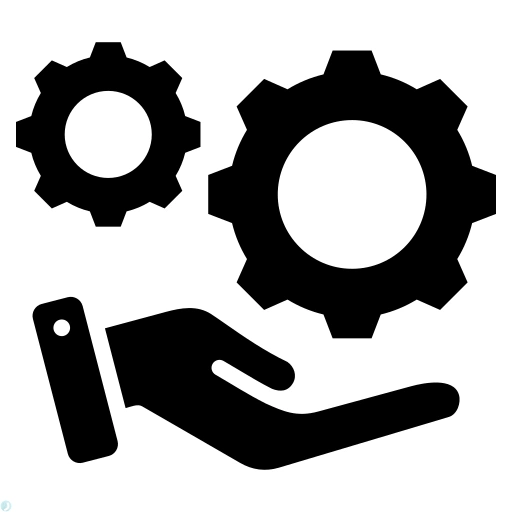 دانلود آیکون خدمات (استایل توپر مشکی) با فرمت PNG