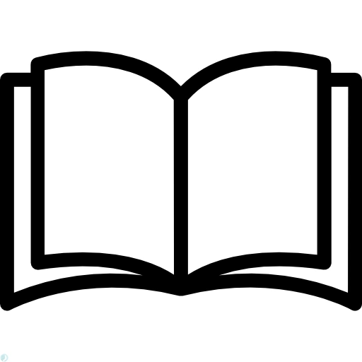 دانلود آیکون کتاب (استایل خطی مشکی) با فرمت PNG