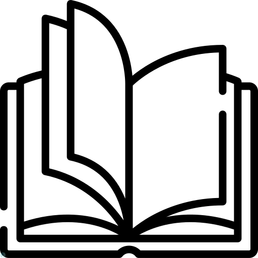 دانلود آیکون کتاب (استایل خطی مشکی) با فرمت PNG