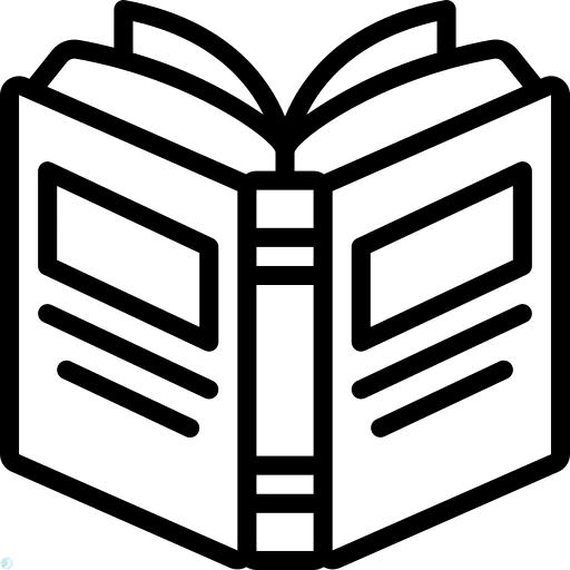 دانلود آیکون کتاب (استایل خطی مشکی) با فرمت PNG