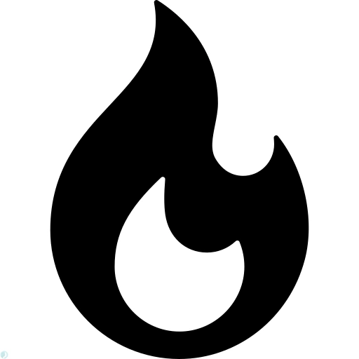 دانلود آیکون آتش (استایل توپر مشکی) با فرمت PNG