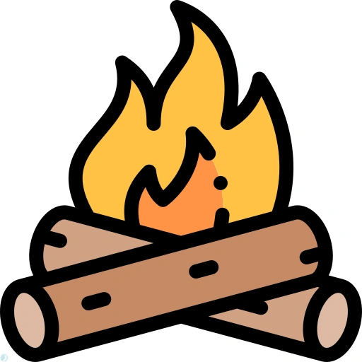 دانلود آیکون آتش (استایل خطی رنگی) با فرمت PNG