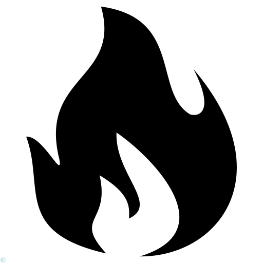 دانلود آیکون آتش (استایل توپر مشکی) با فرمت PNG