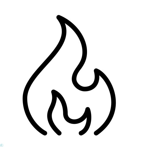 دانلود آیکون آتش (استایل خطی مشکی) با فرمت PNG