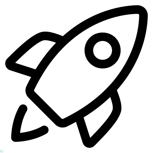 دانلود آیکون موشک (استایل خطی مشکی) با فرمت PNG