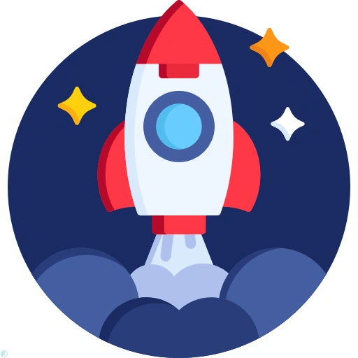 دانلود آیکون موشک (استایل مسطح) با فرمت PNG