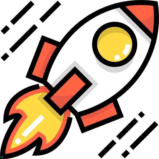 دانلود آیکون موشک (استایل خطی رنگی) با فرمت PNG