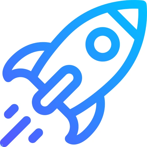 دانلود آیکون موشک (استایل گرادیان خطی) با فرمت PNG