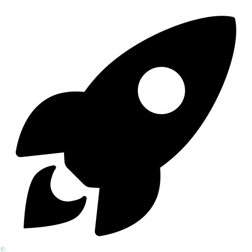 دانلود آیکون موشک (استایل توپر مشکی) با فرمت PNG