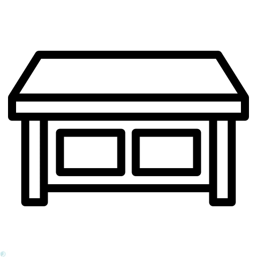 دانلود آیکون میز (استایل خطی مشکی) با فرمت PNG