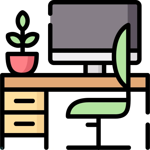 دانلود آیکون میز (استایل خطی رنگی) با فرمت PNG