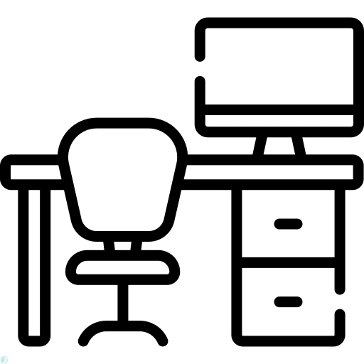 دانلود آیکون میز (استایل خطی مشکی) با فرمت PNG