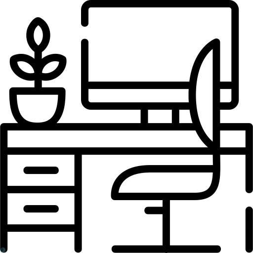 دانلود آیکون میز (استایل خطی مشکی) با فرمت PNG