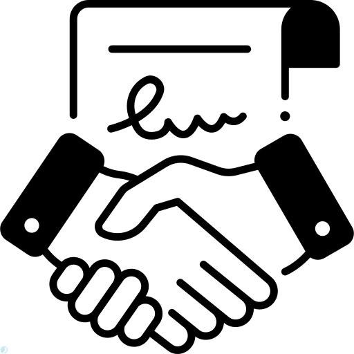 دانلود آیکون قرارداد (استایل خطی مشکی) با فرمت PNG