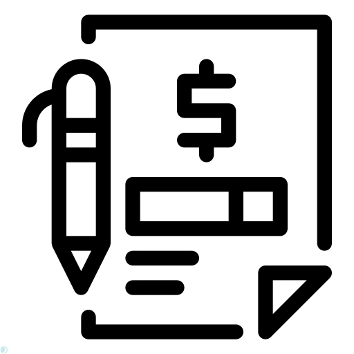 دانلود آیکون قرارداد (استایل خطی مشکی) با فرمت PNG