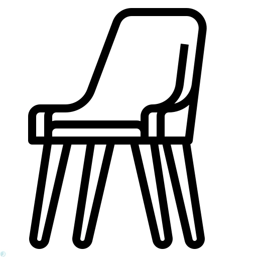 دانلود آیکون صندلی (استایل خطی مشکی) با فرمت PNG