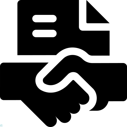 دانلود آیکون قرارداد (استایل توپر مشکی) با فرمت PNG