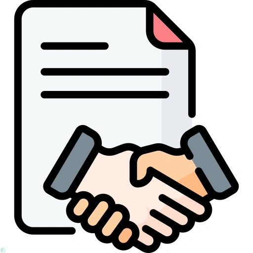 دانلود آیکون قرارداد (استایل خطی رنگی) با فرمت PNG