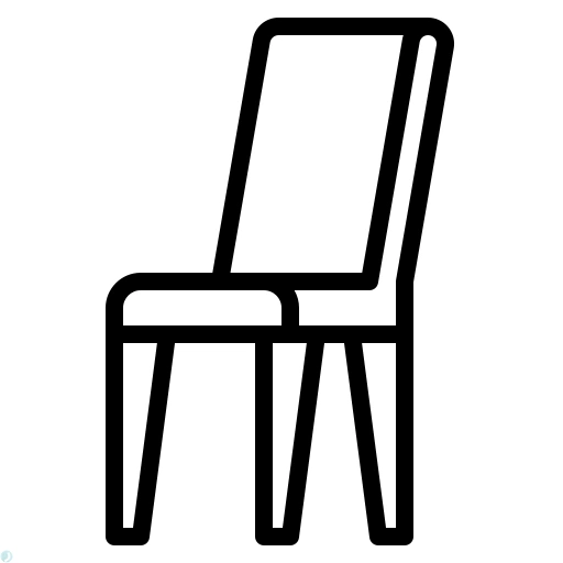 دانلود آیکون صندلی (استایل خطی مشکی) با فرمت PNG