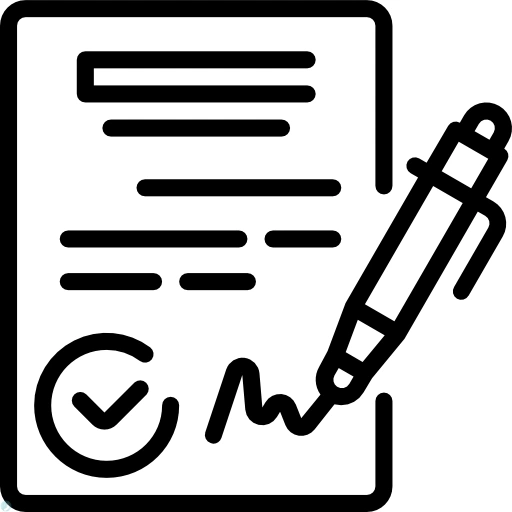 دانلود آیکون قرارداد (استایل خطی مشکی) با فرمت PNG