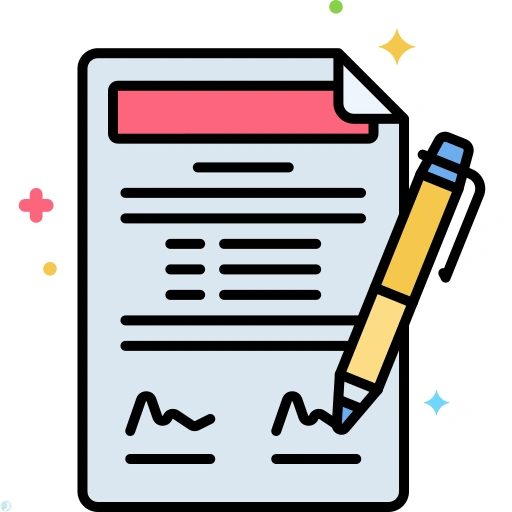 دانلود آیکون قرارداد (استایل خطی رنگی) با فرمت PNG