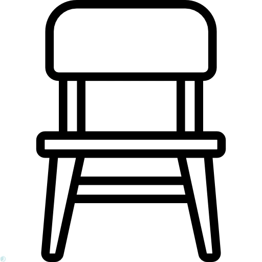 دانلود آیکون صندلی (استایل خطی مشکی) با فرمت PNG