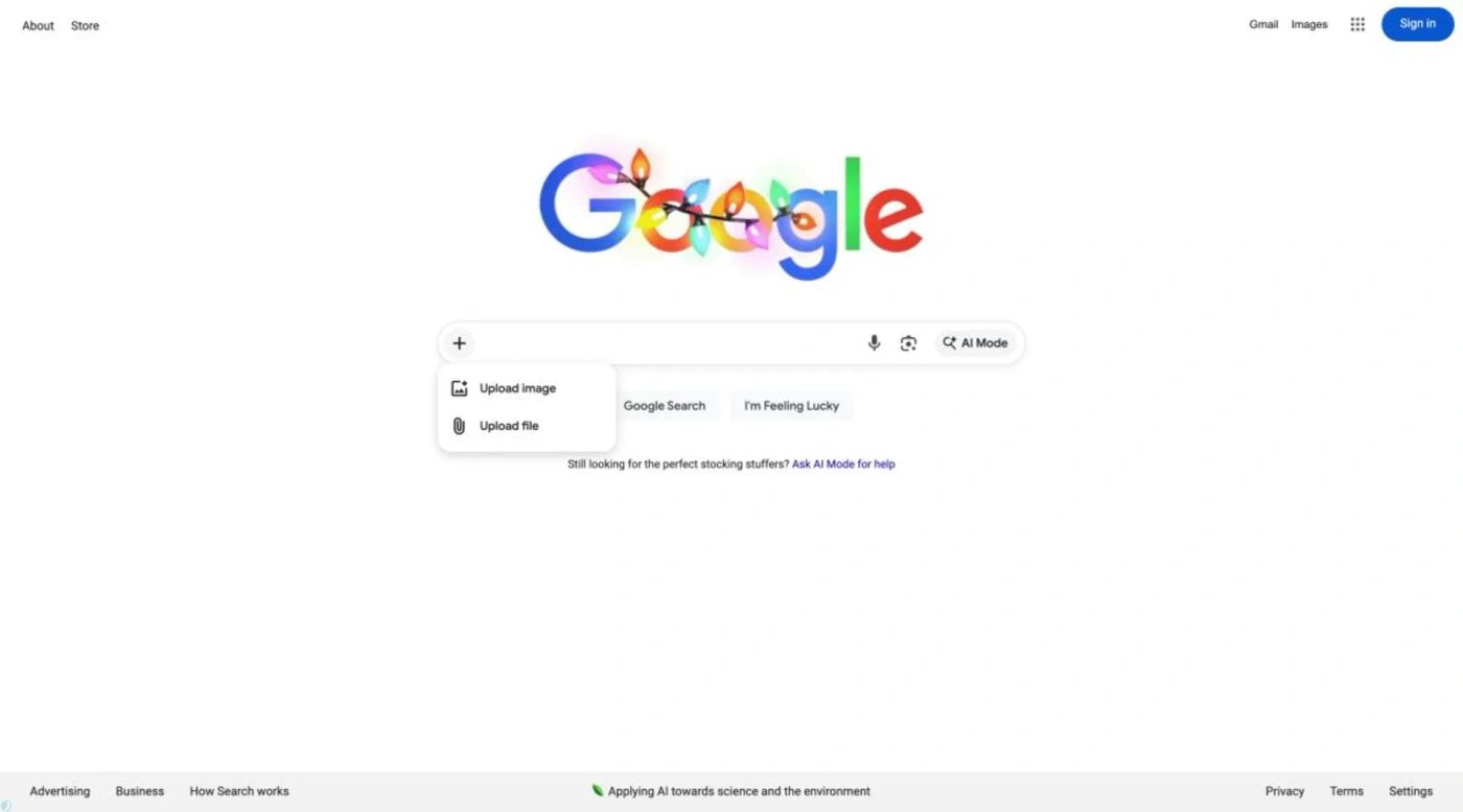 منوی Plus نوار سرچ گوگل