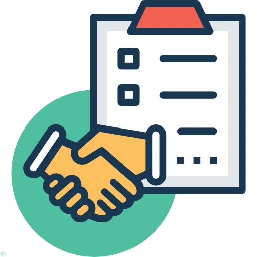 دانلود آیکون قرارداد (استایل خطی رنگی) با فرمت PNG