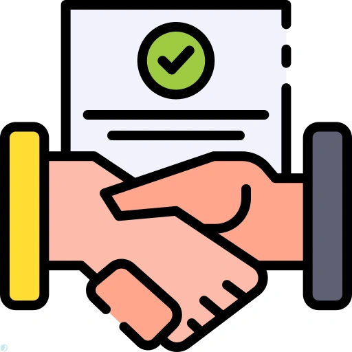 دانلود آیکون قرارداد (استایل خطی رنگی) با فرمت PNG