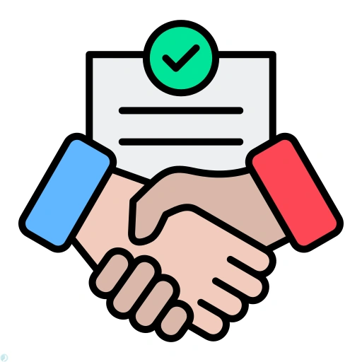 دانلود آیکون قرارداد (استایل خطی رنگی) با فرمت PNG