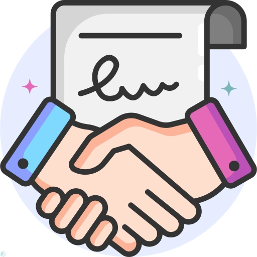 دانلود آیکون قرارداد (استایل خطی رنگی) با فرمت PNG