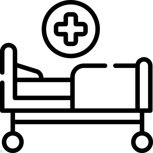 دانلود آیکون بیمارستان (استایل خطی مشکی) با فرمت PNG