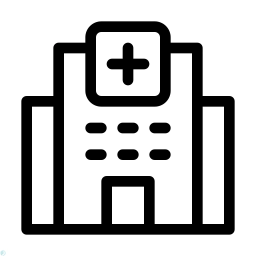 دانلود آیکون بیمارستان (استایل خطی مشکی) با فرمت PNG