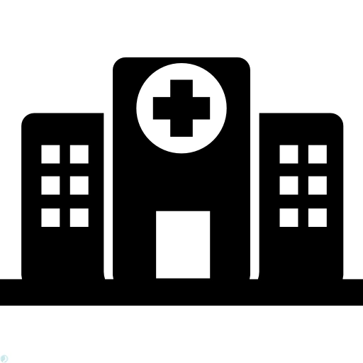 دانلود آیکون بیمارستان (استایل توپر مشکی) با فرمت PNG