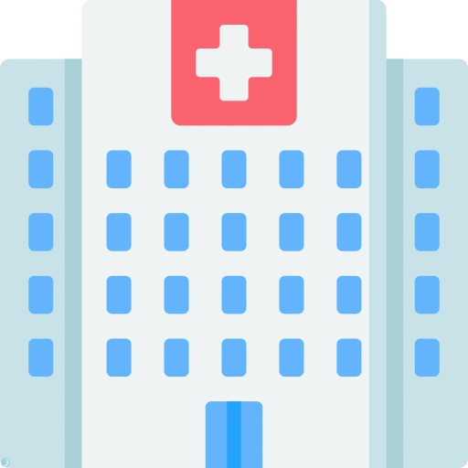 دانلود آیکون بیمارستان (استایل مسطح) با فرمت PNG