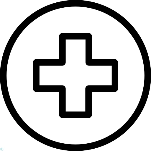 دانلود آیکون بیمارستان (استایل خطی مشکی) با فرمت PNG