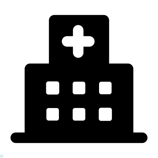 دانلود آیکون بیمارستان (استایل توپر مشکی) با فرمت PNG